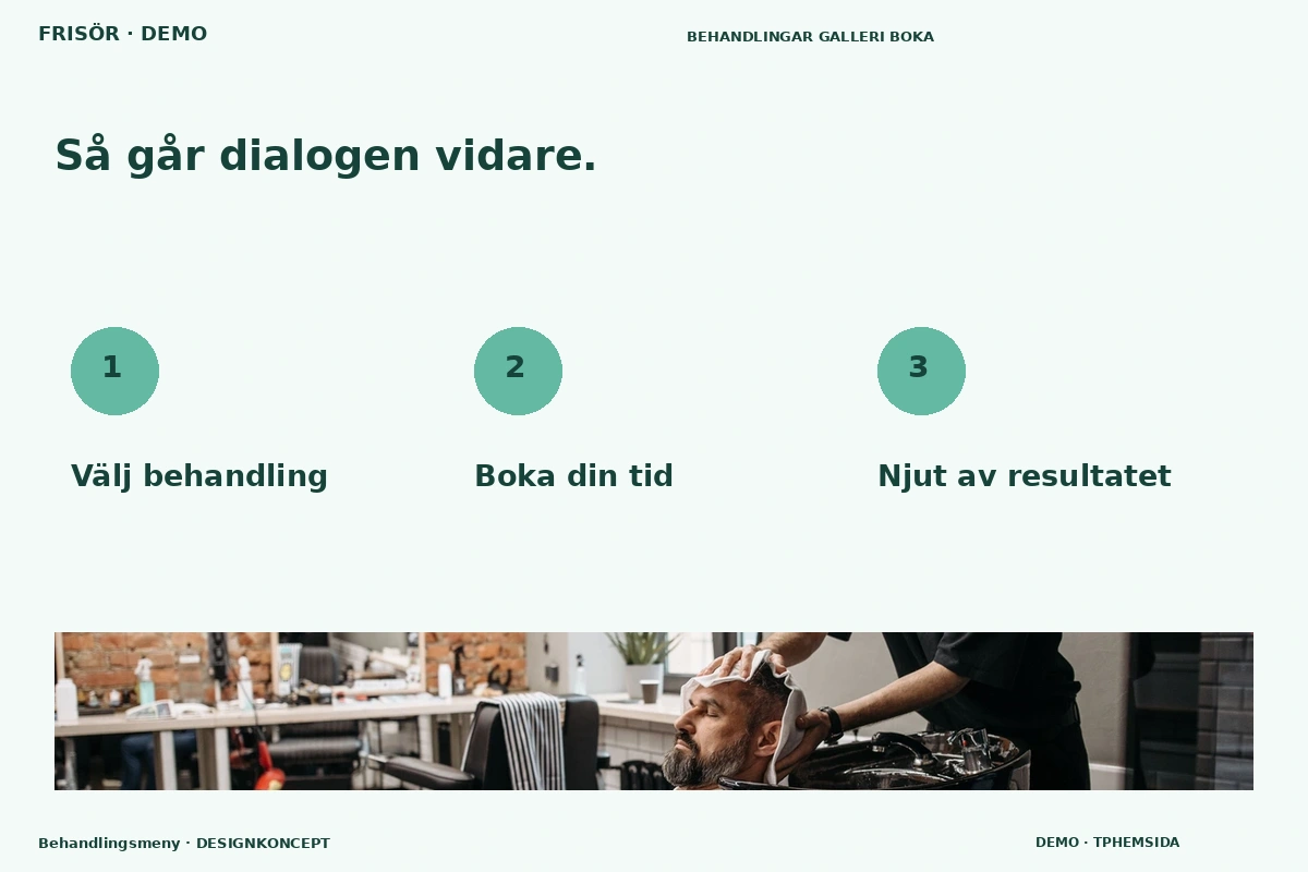Behandlingsmeny – Så fungerar dialogen för frisör