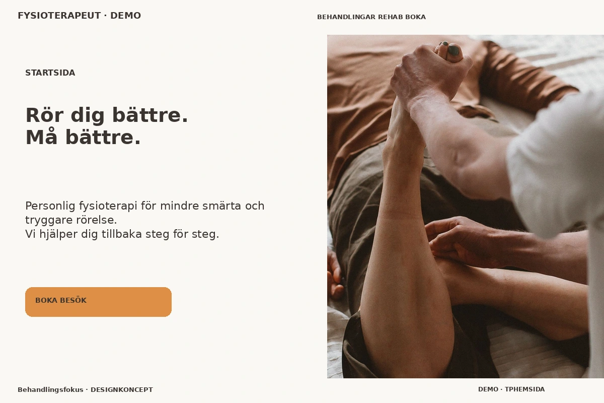 Behandlingsfokus – Startsida för fysioterapeut