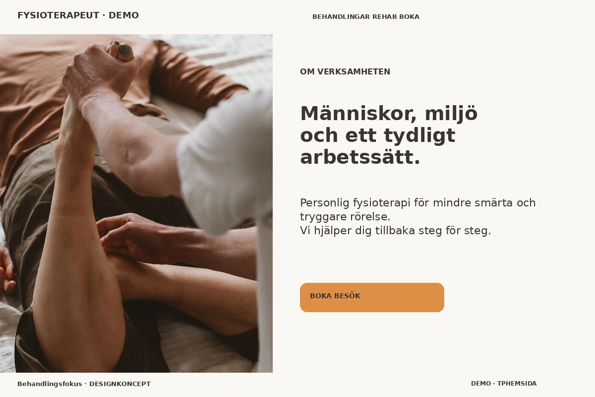 Behandlingsfokus – Om verksamheten för fysioterapeut