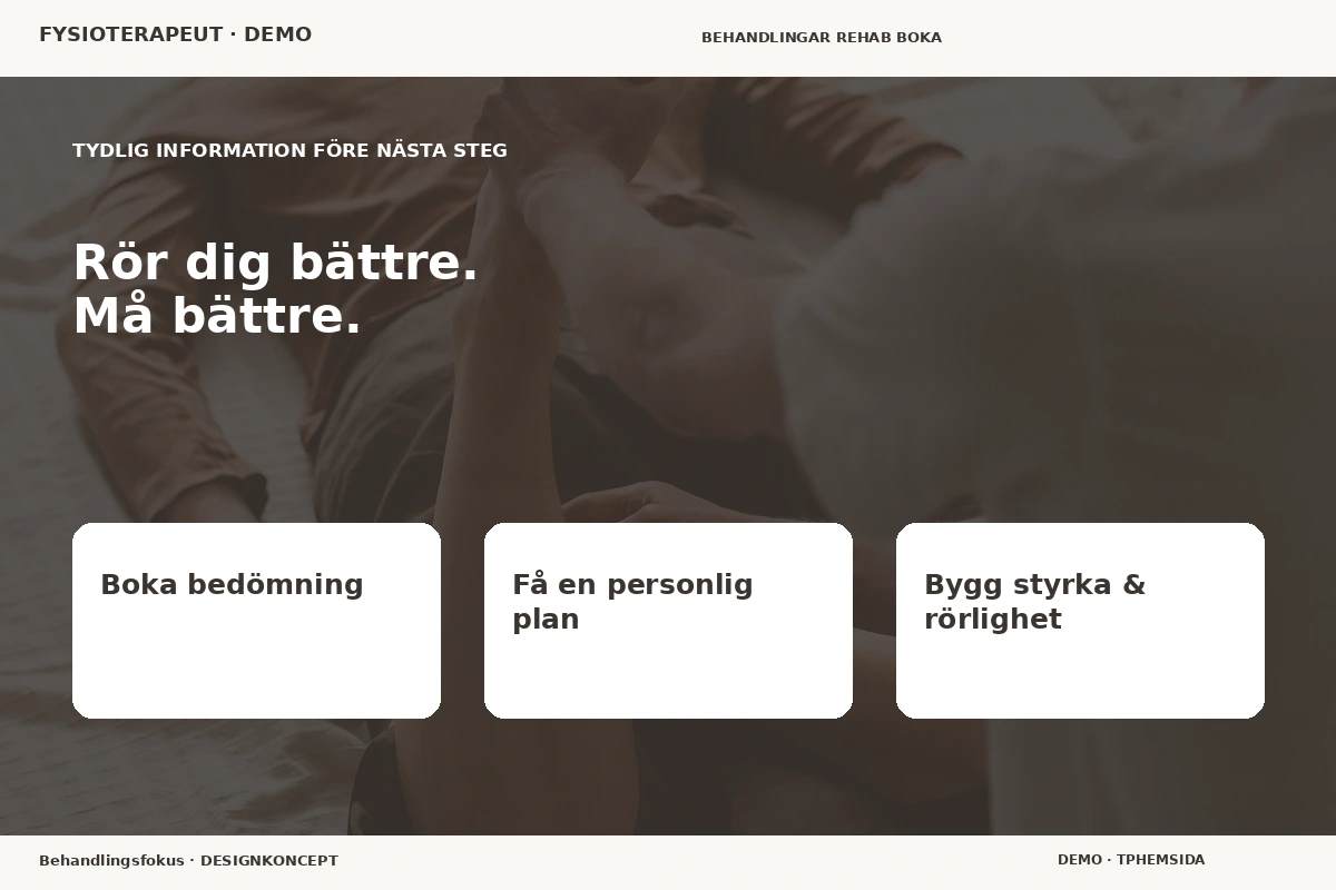 Behandlingsfokus – Inför ditt val för fysioterapeut