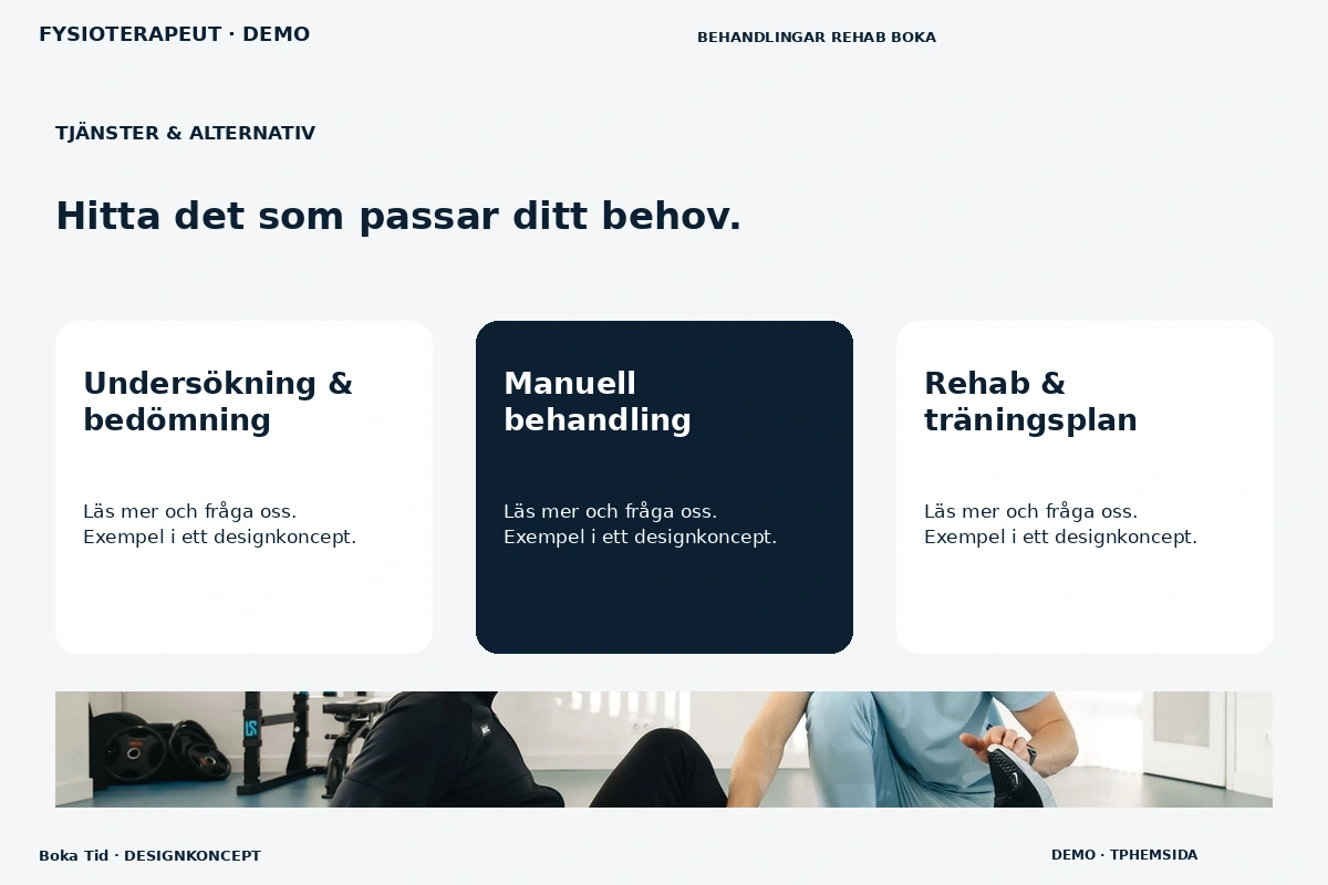 Boka Tid – Tjänster & alternativ för fysioterapeut