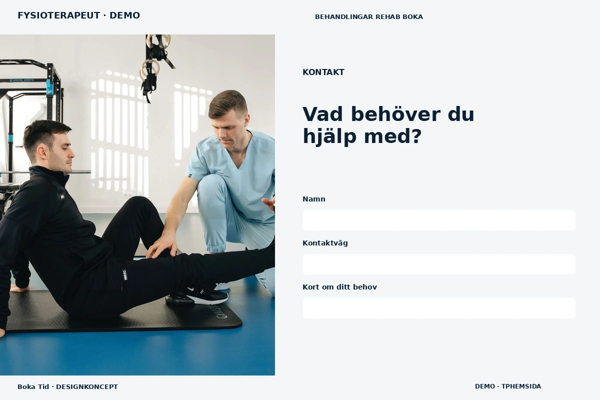 Boka Tid – Kontakt för fysioterapeut