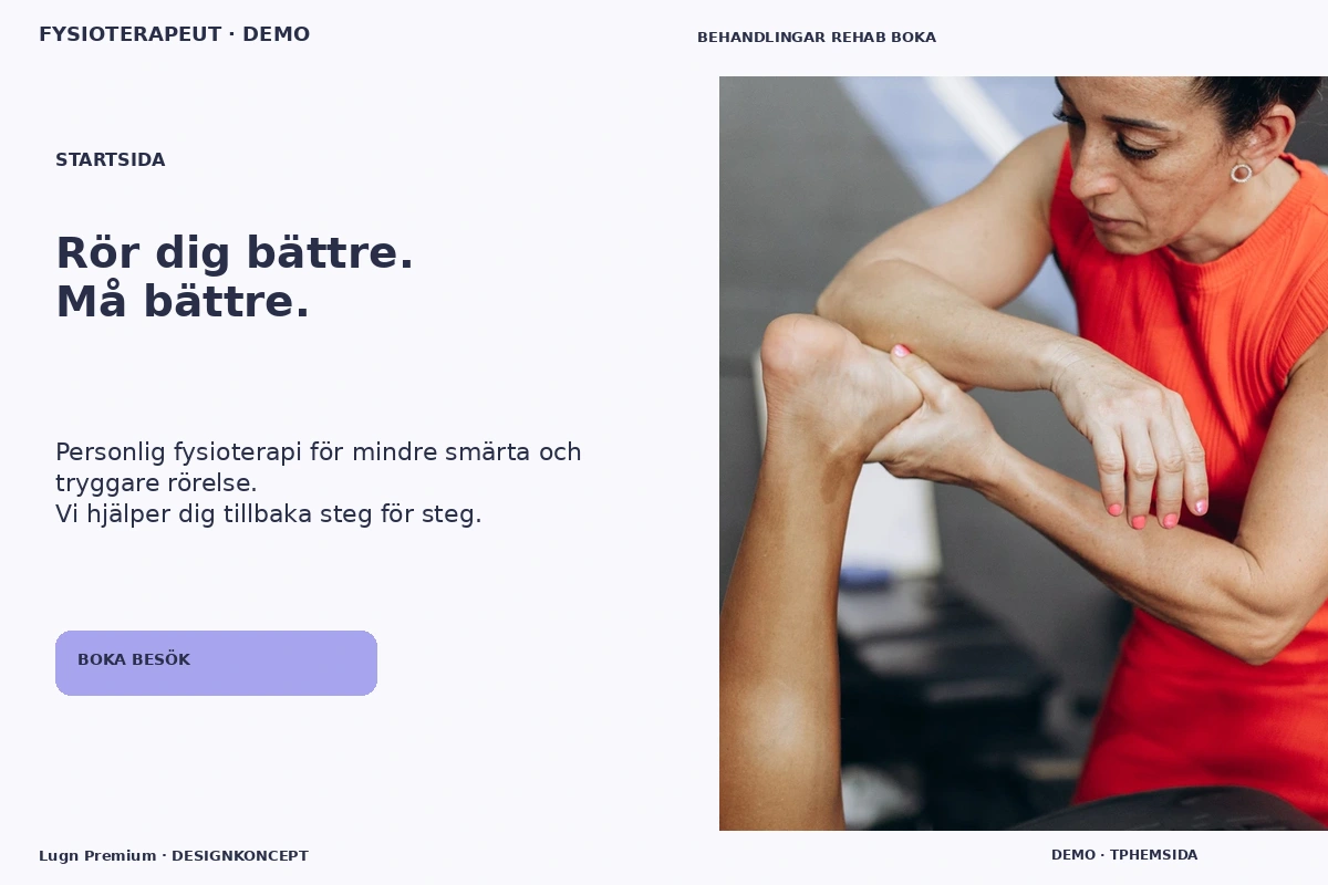 Lugn Premium – Startsida för fysioterapeut