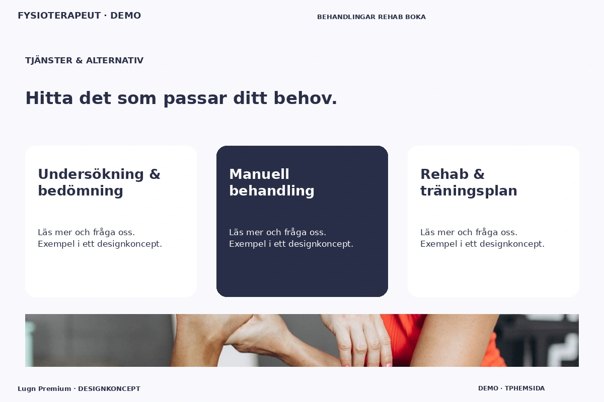 Lugn Premium – Tjänster & alternativ för fysioterapeut