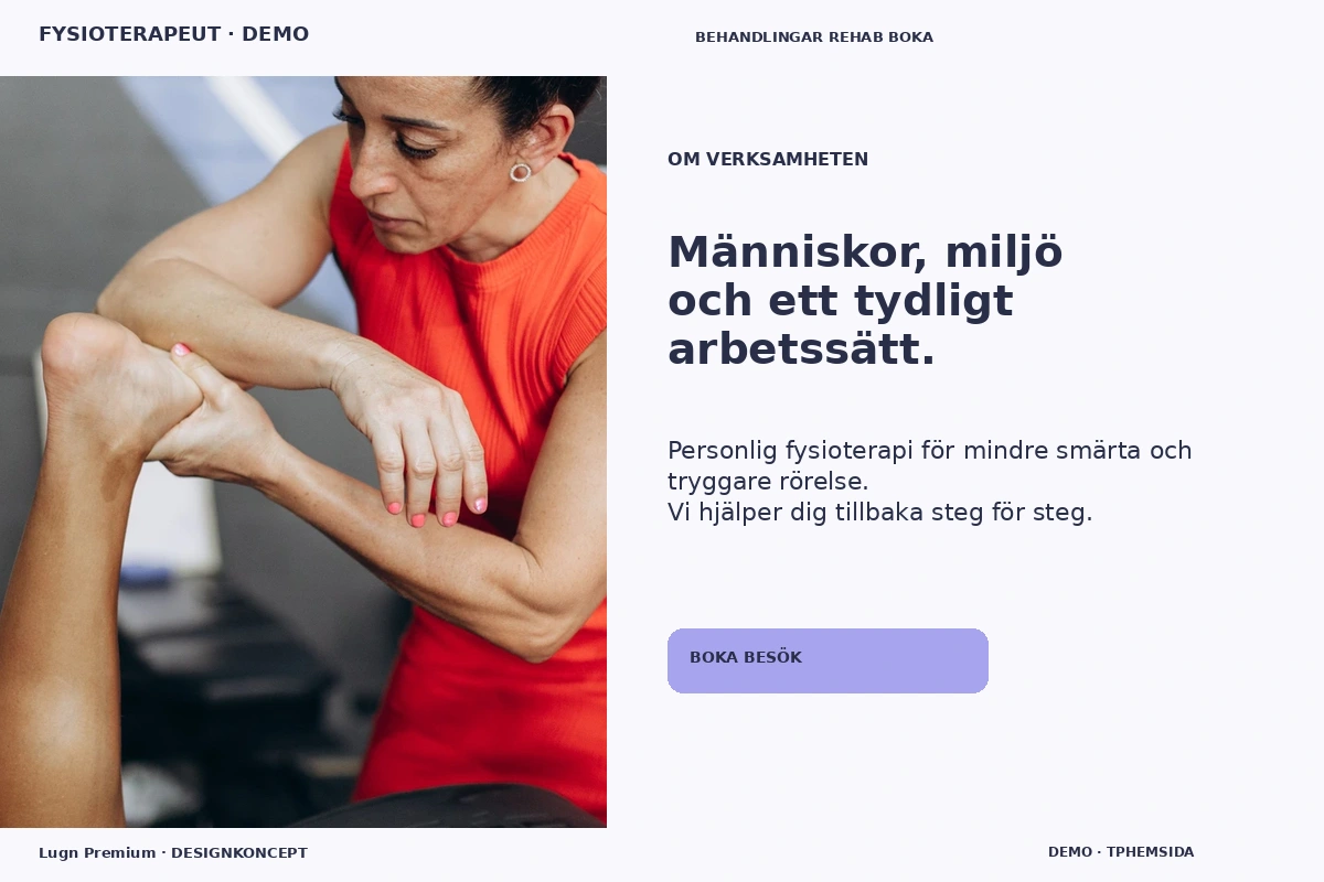 Lugn Premium – Om verksamheten för fysioterapeut