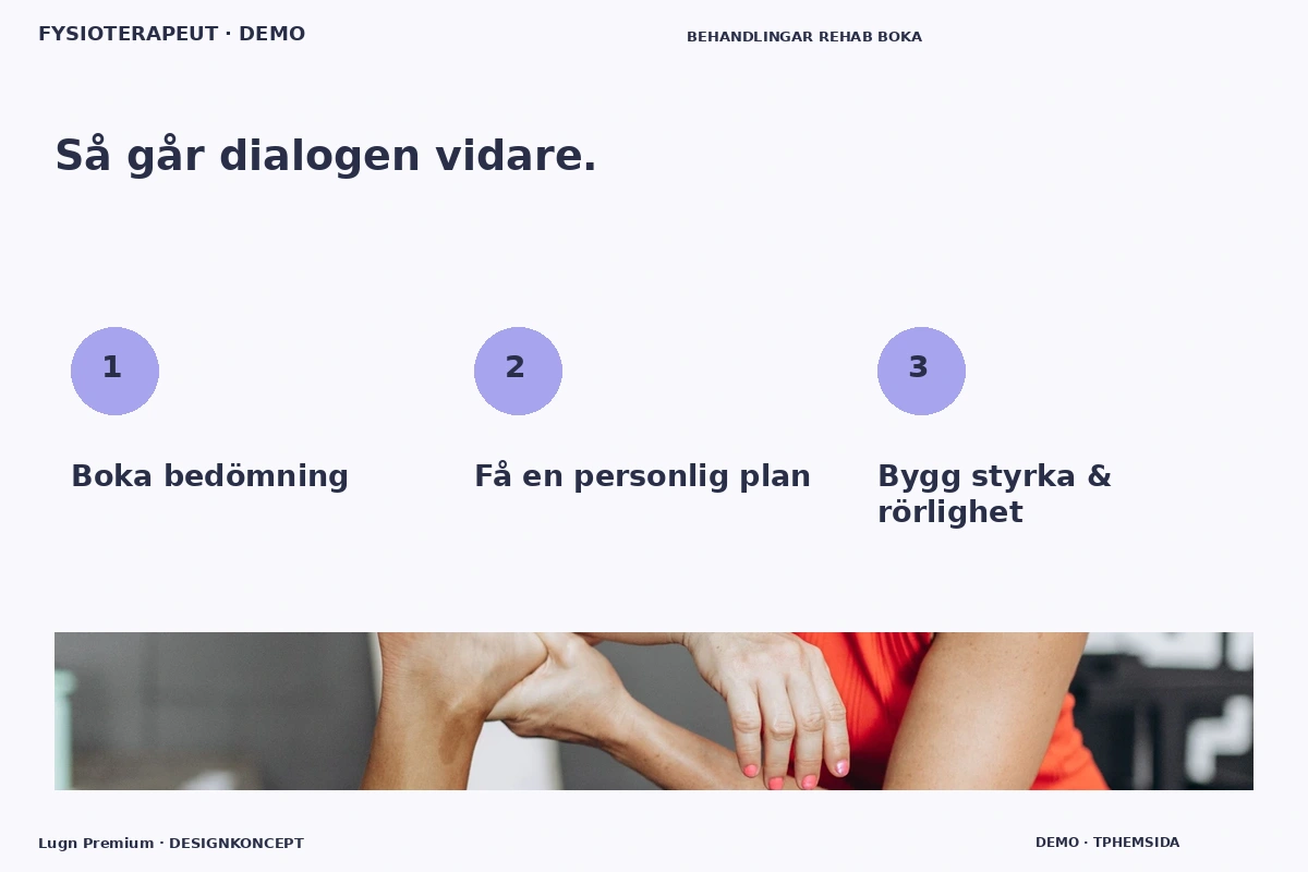 Lugn Premium – Så fungerar dialogen för fysioterapeut