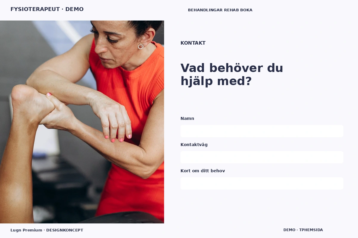 Lugn Premium – Kontakt för fysioterapeut