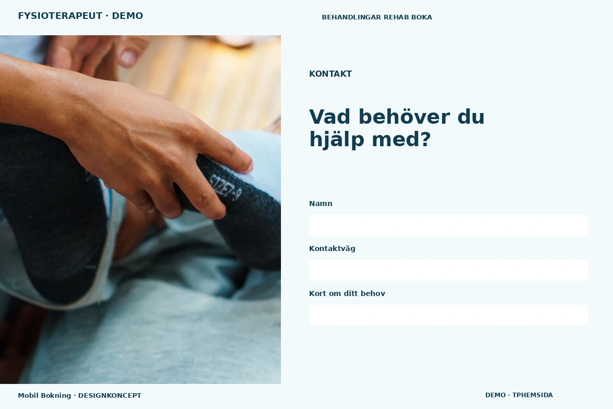 Mobil Bokning – Kontakt för fysioterapeut