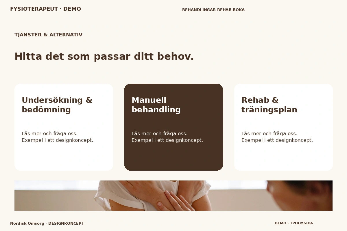 Nordisk Omsorg – Tjänster & alternativ för fysioterapeut
