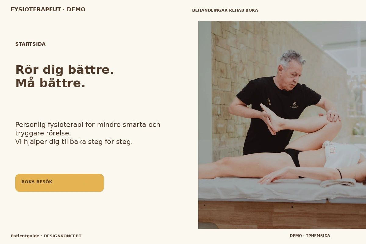 Patientguide – Startsida för fysioterapeut