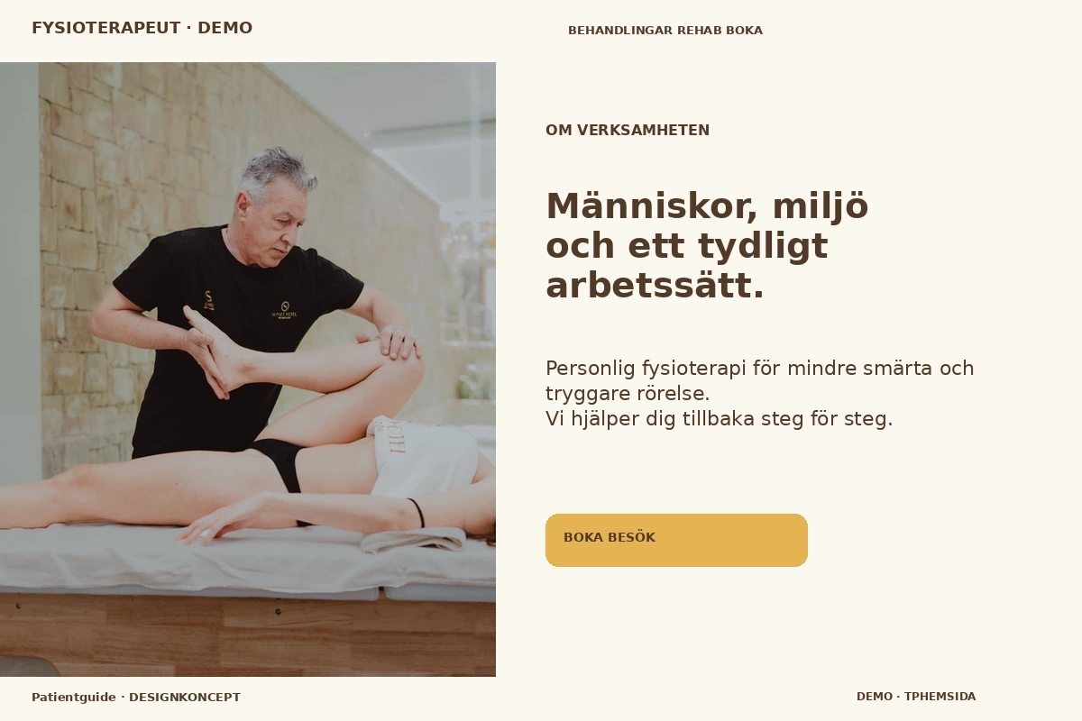 Patientguide – Om verksamheten för fysioterapeut