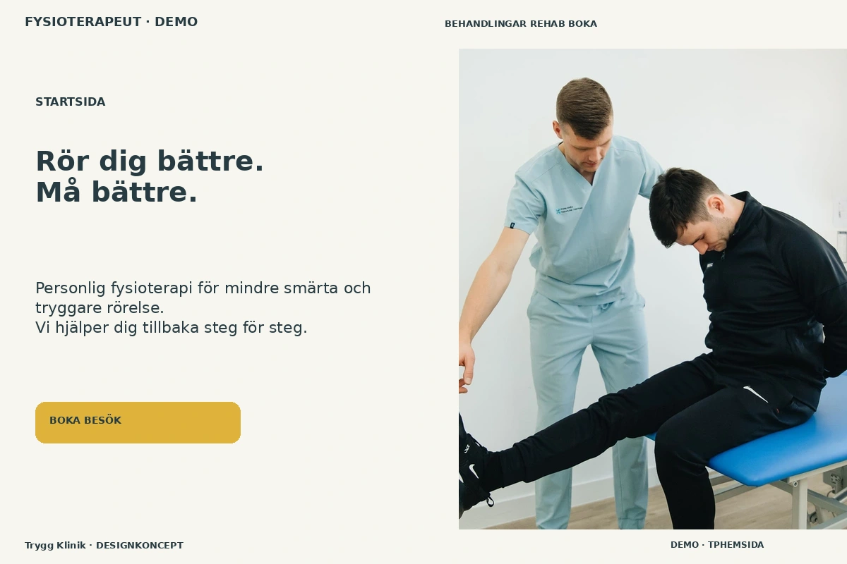 Trygg Klinik – Startsida för fysioterapeut