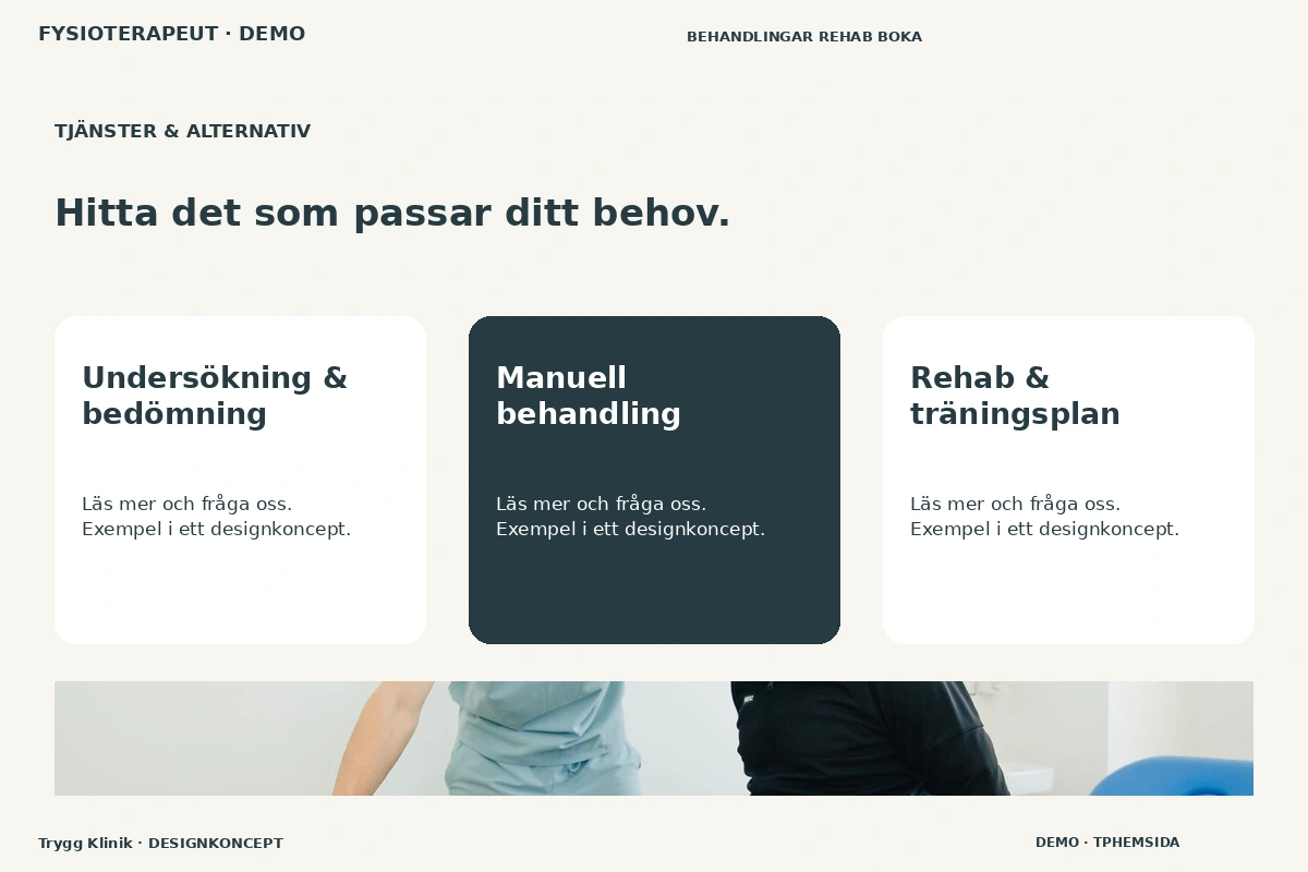 Trygg Klinik – Tjänster & alternativ för fysioterapeut