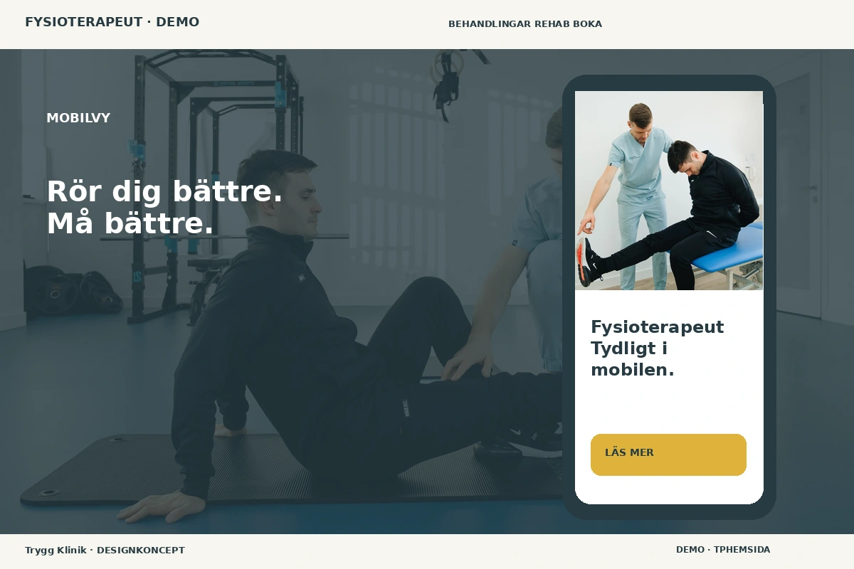 Trygg Klinik – Mobilvy för fysioterapeut