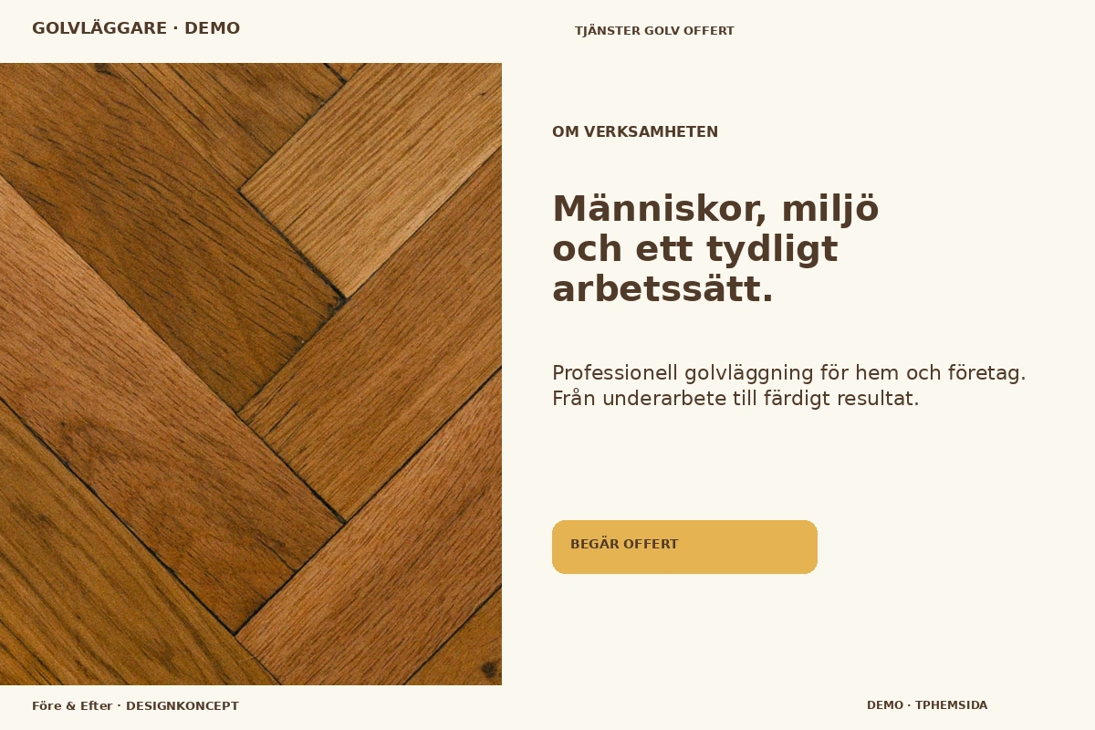 Före & Efter – Om verksamheten för golvläggare