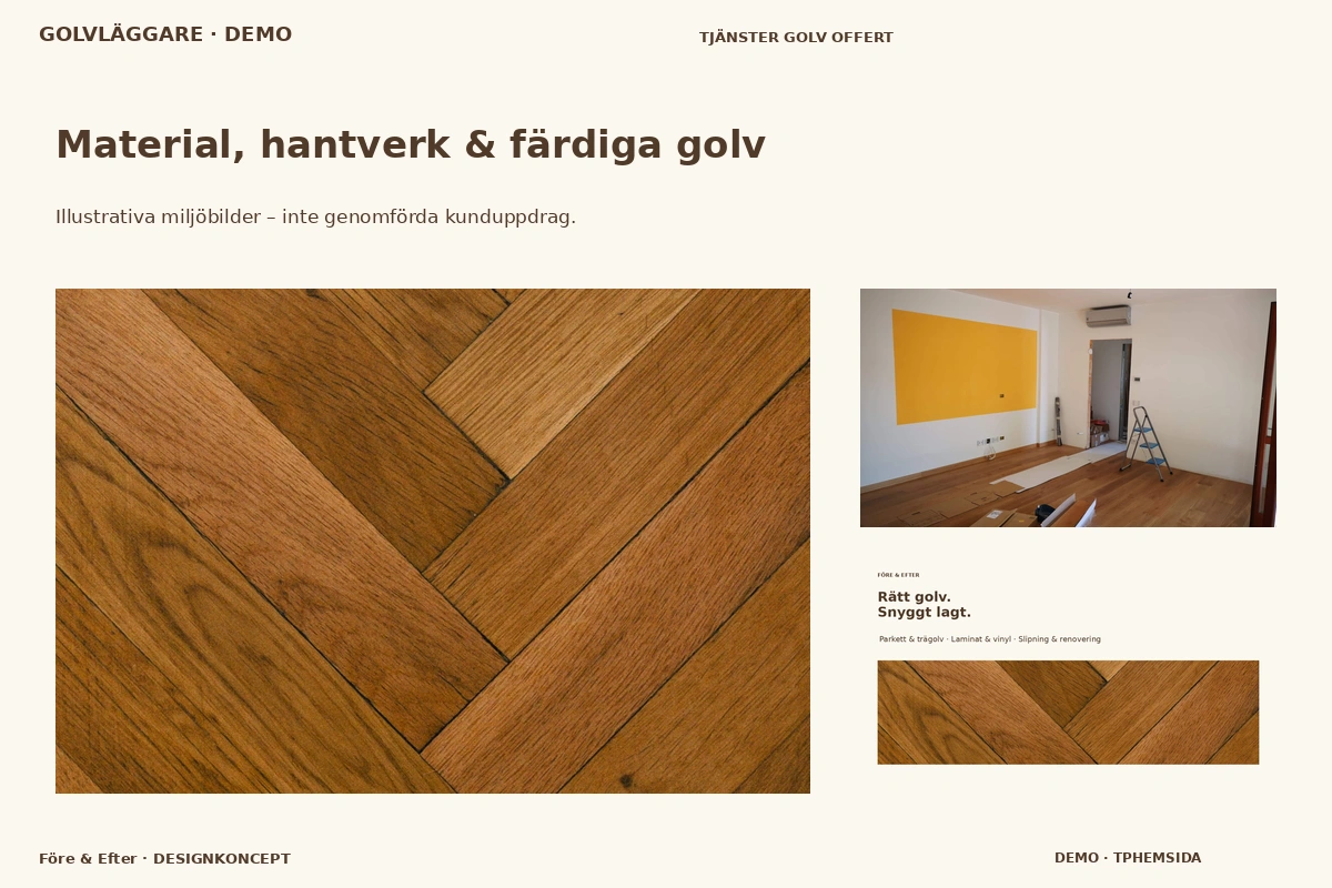 Före & Efter – Material, hantverk & färdiga golv för golvläggare