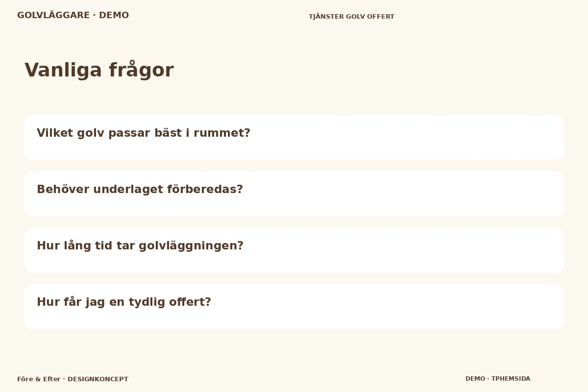 Före & Efter – Vanliga frågor för golvläggare