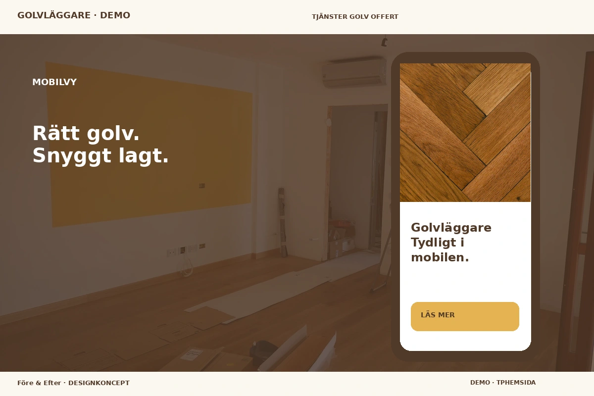 Före & Efter – Mobilvy för golvläggare