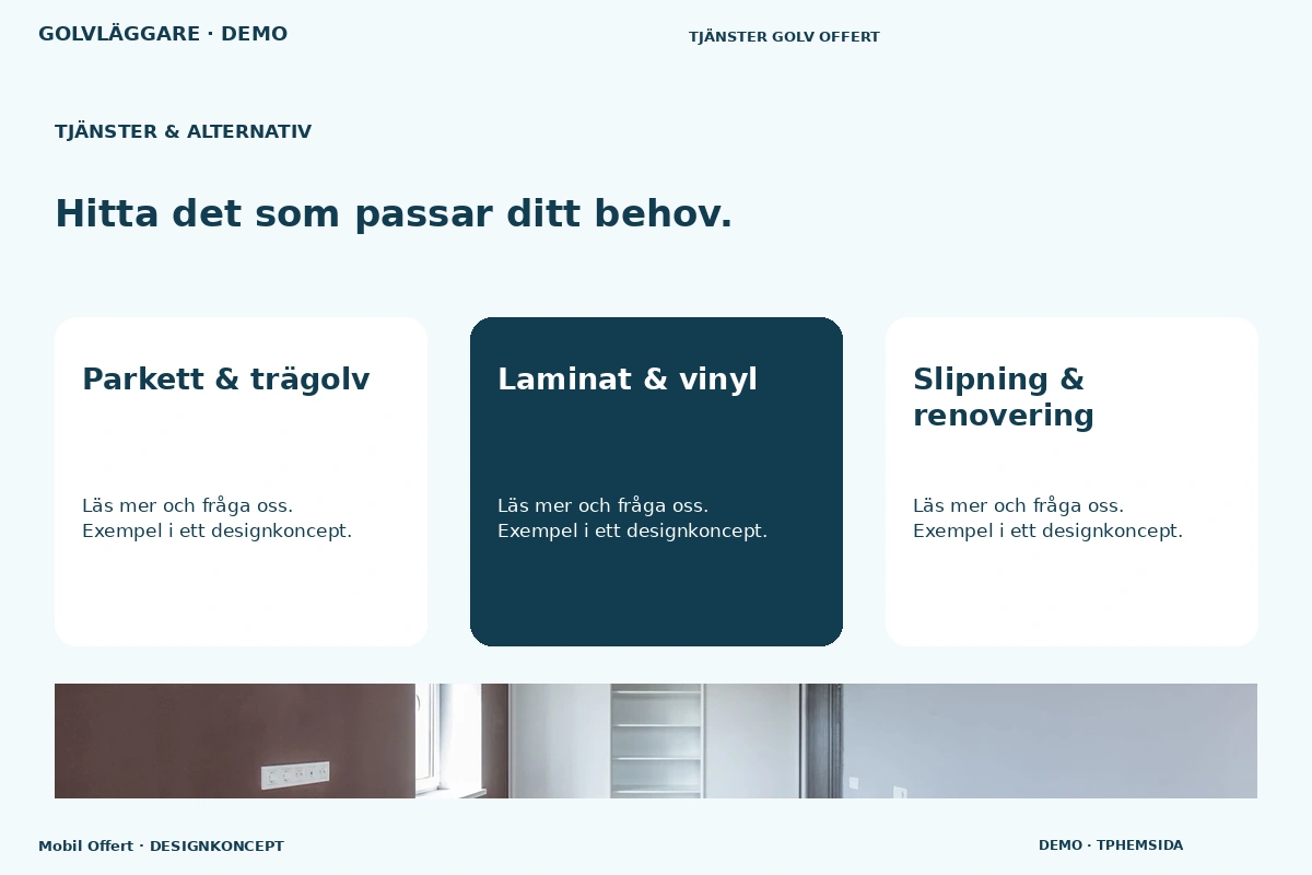 Mobil Offert – Tjänster & alternativ för golvläggare