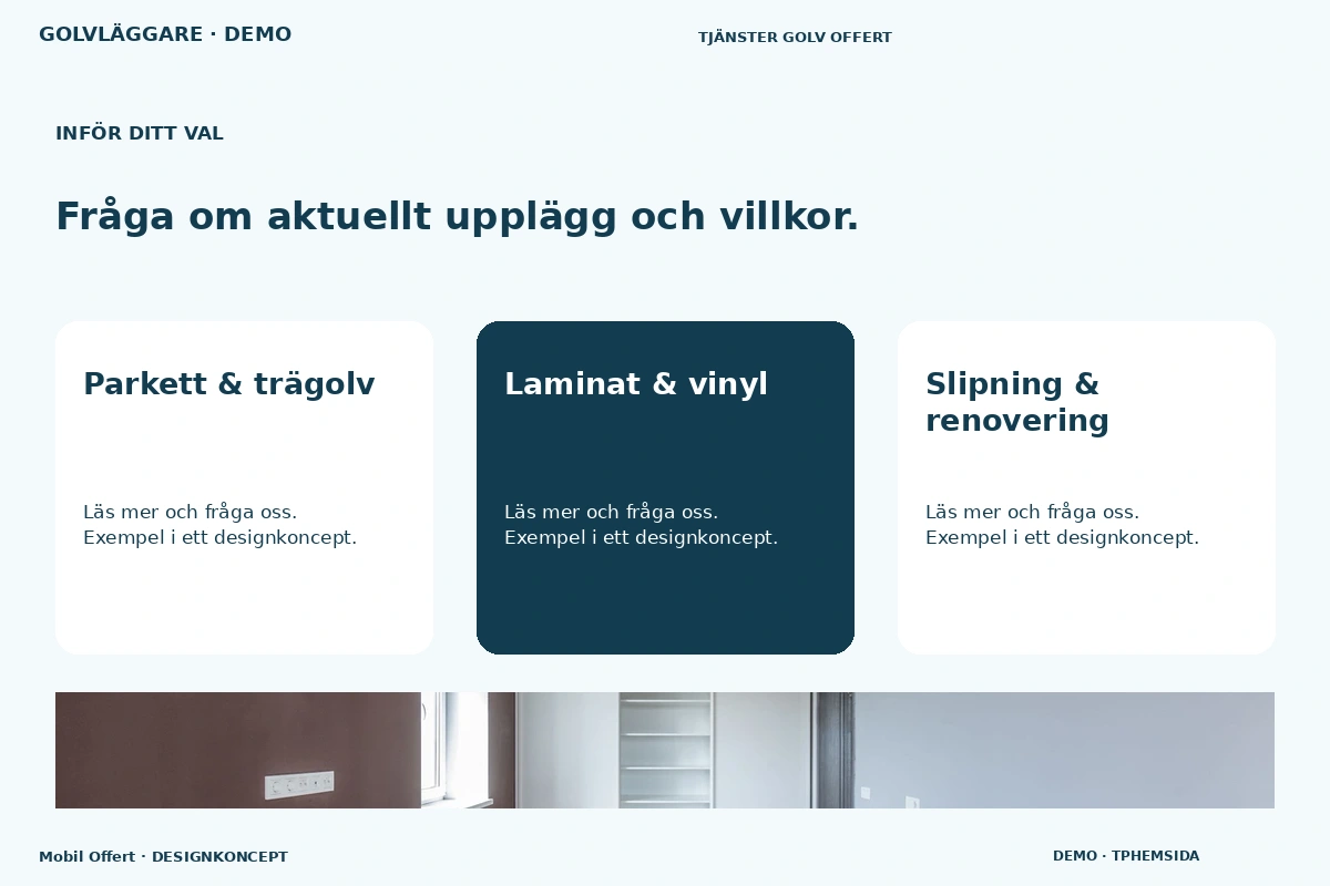 Mobil Offert – Alternativ & villkor för golvläggare