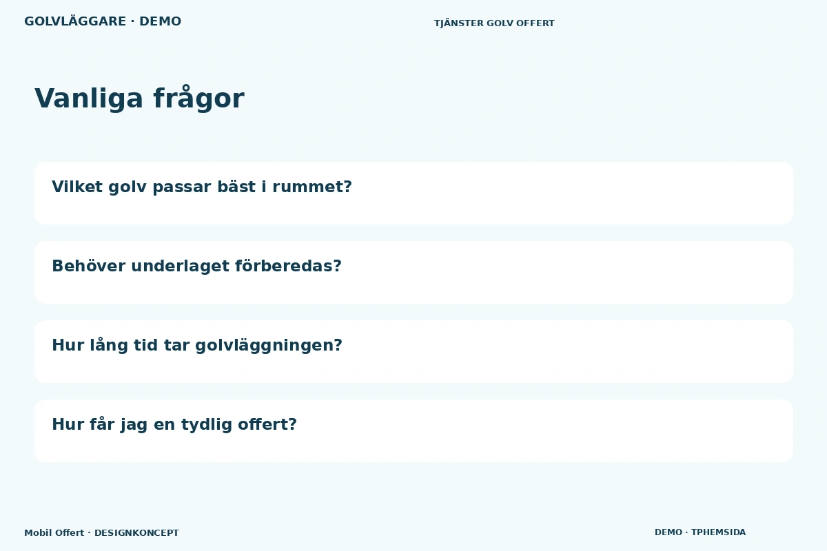 Mobil Offert – Vanliga frågor för golvläggare