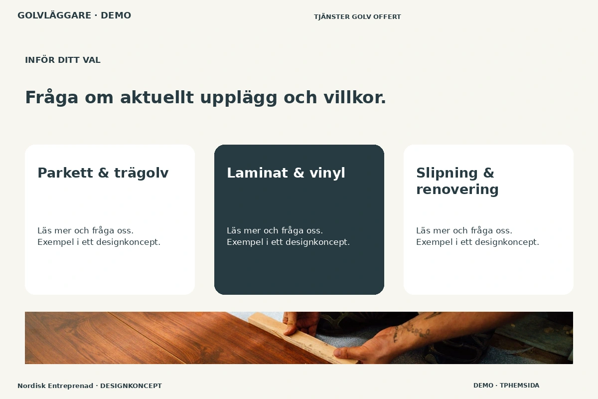 Nordisk Entreprenad – Alternativ & villkor för golvläggare