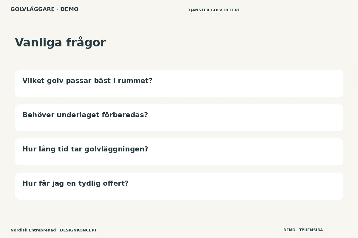 Nordisk Entreprenad – Vanliga frågor för golvläggare