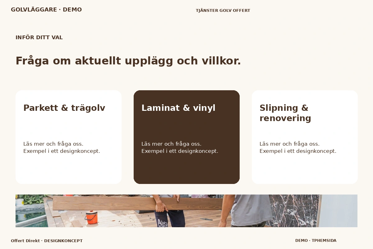 Offert Direkt – Alternativ & villkor för golvläggare
