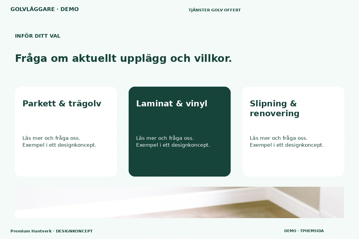 Premium Hantverk – Alternativ & villkor för golvläggare