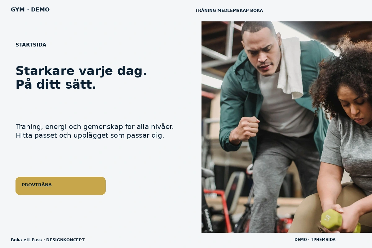Boka ett Pass – Startsida för gym