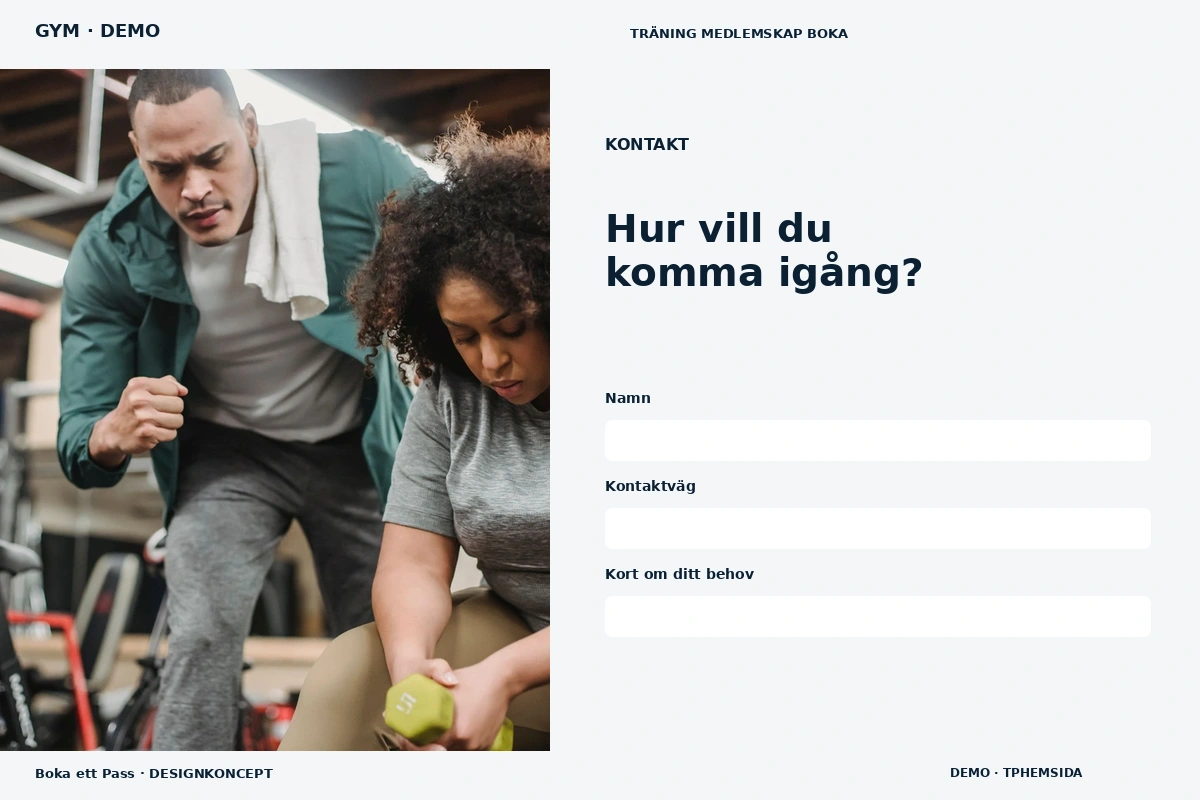 Boka ett Pass – Kontakt för gym