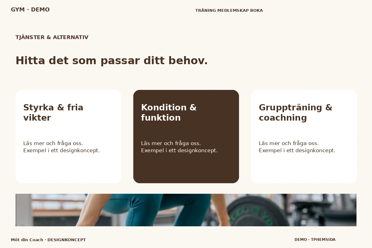 Möt din Coach – Tjänster & alternativ för gym