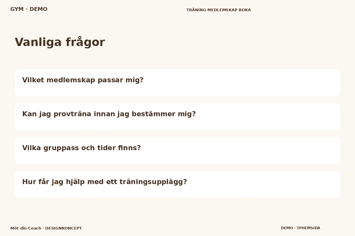Möt din Coach – Vanliga frågor för gym