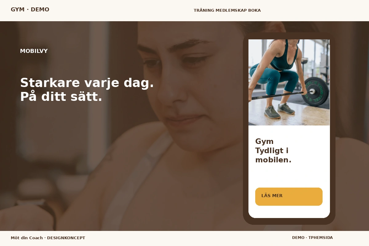 Möt din Coach – Mobilvy för gym