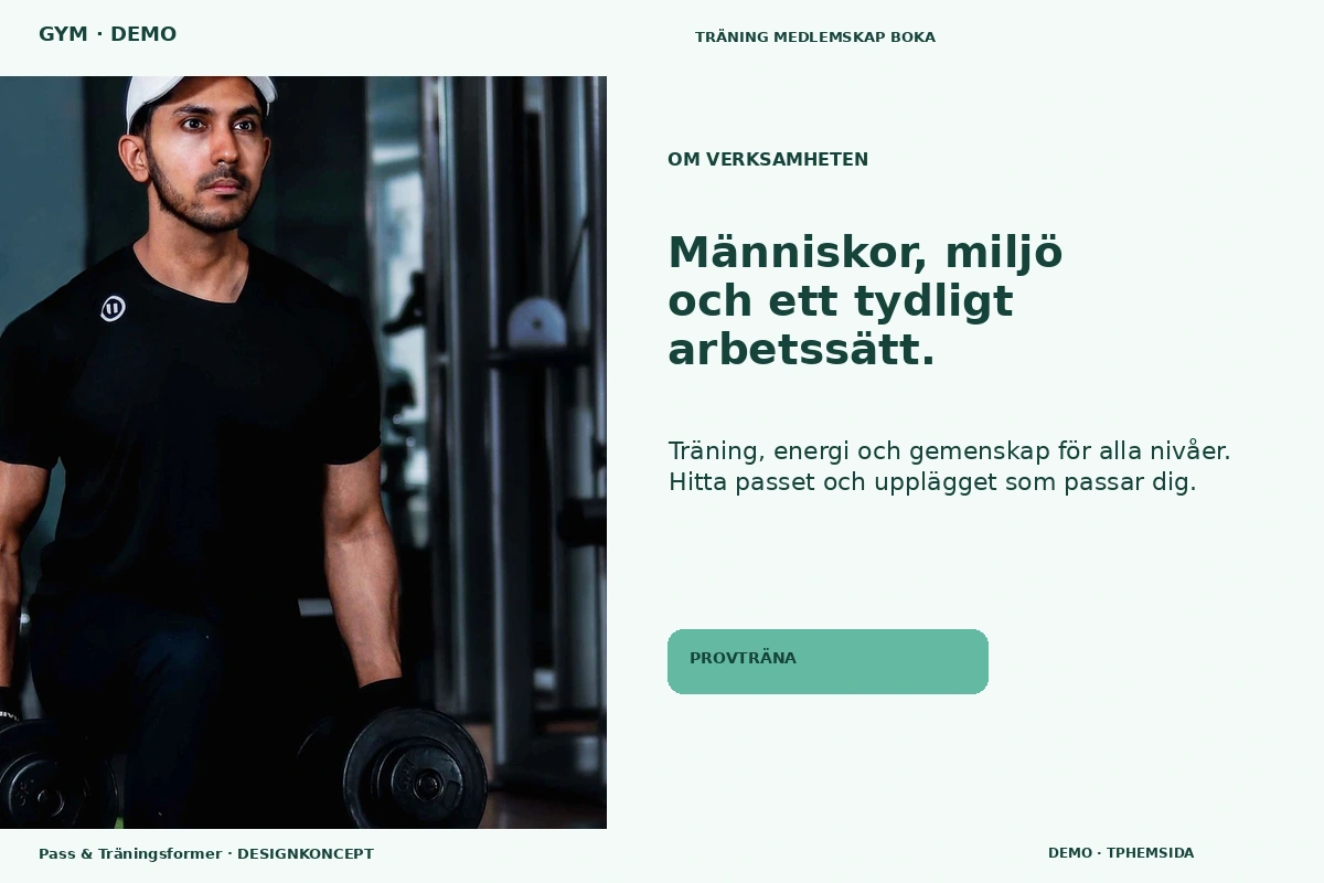 Pass & Träningsformer – Om verksamheten för gym