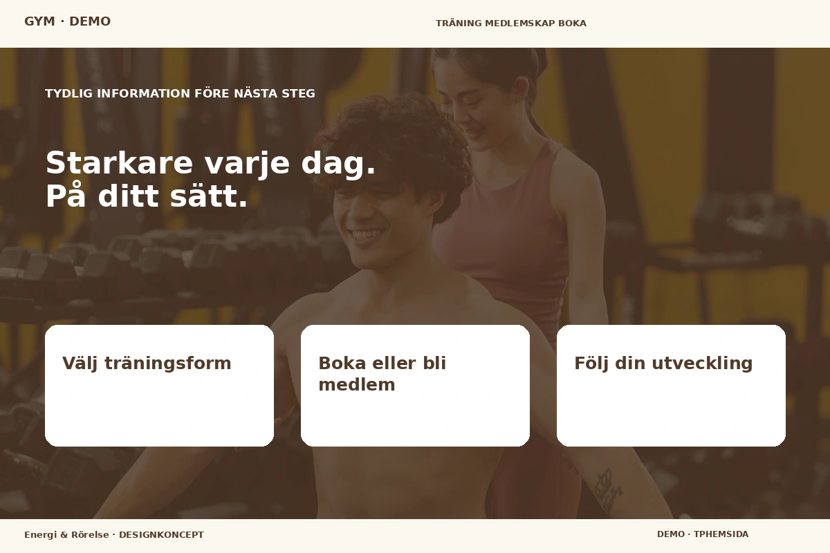 Energi & Rörelse – Inför ditt val för gym