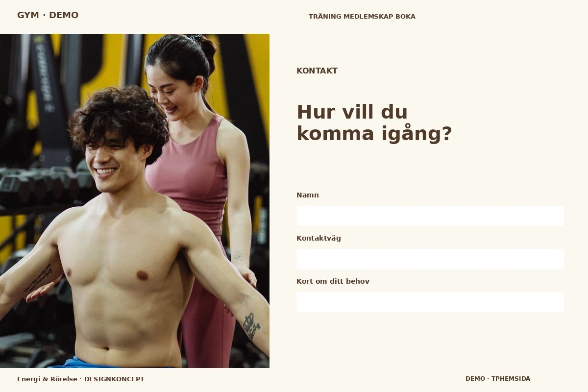 Energi & Rörelse – Kontakt för gym