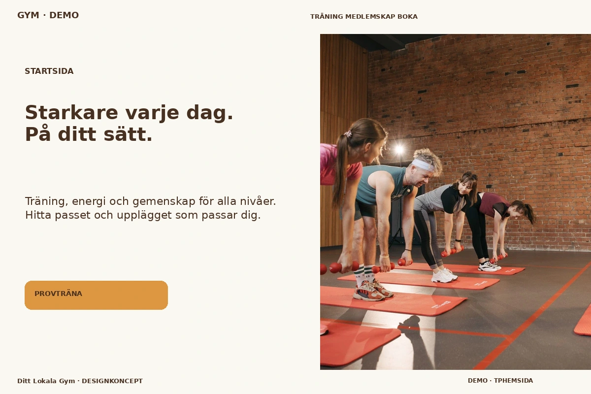 Ditt Lokala Gym – Startsida för gym