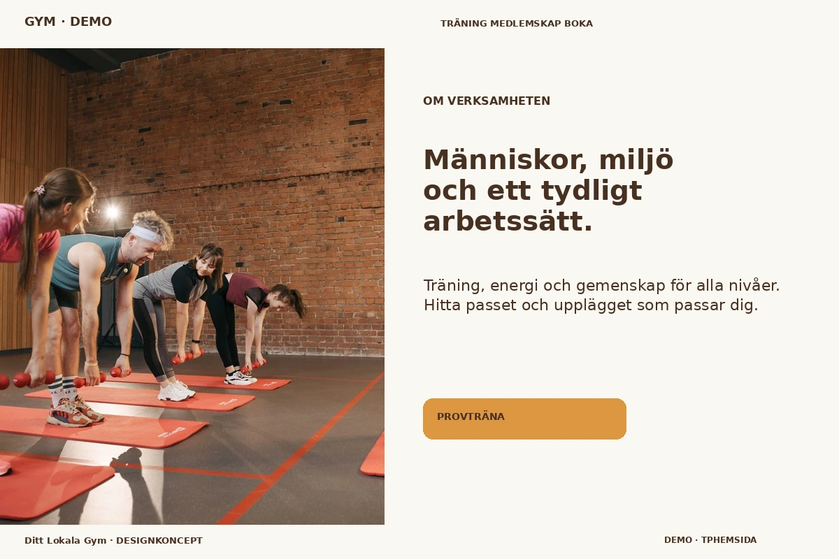 Ditt Lokala Gym – Om verksamheten för gym