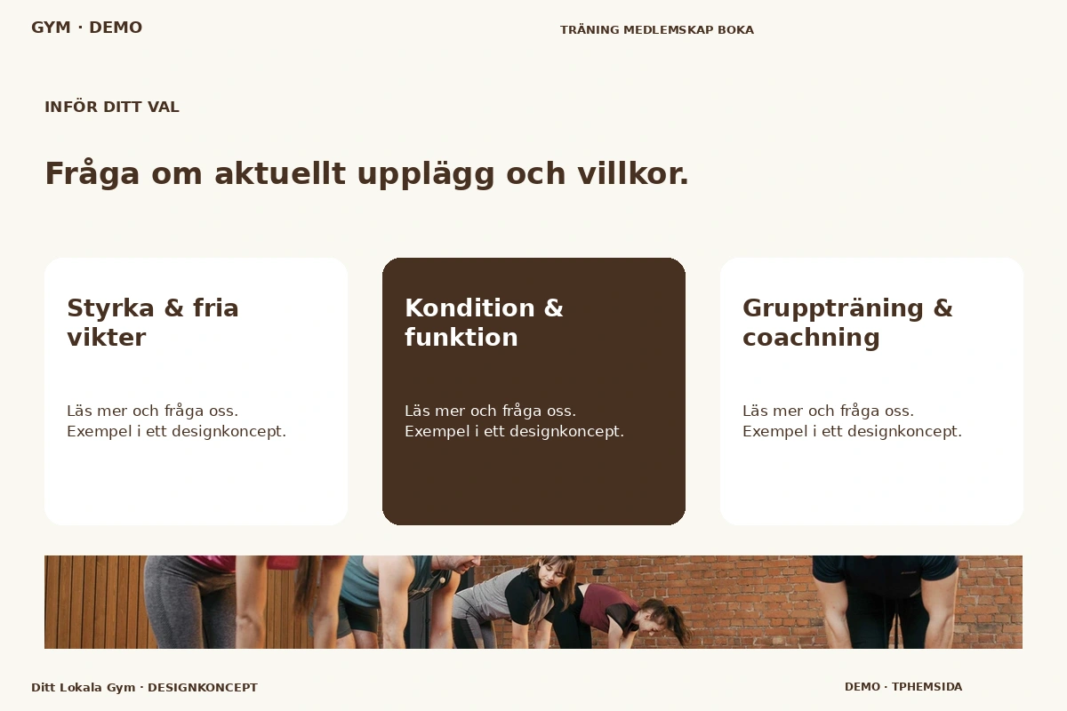 Ditt Lokala Gym – Alternativ & villkor för gym