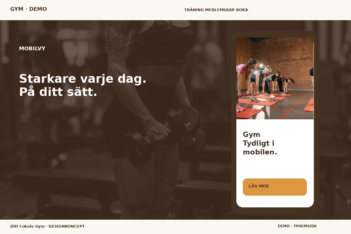 Ditt Lokala Gym – Mobilvy för gym