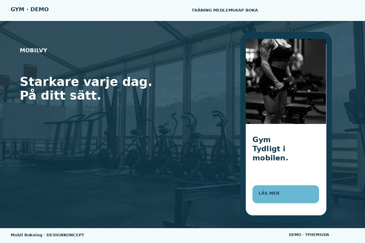 Mobil Bokning – Mobilvy för gym