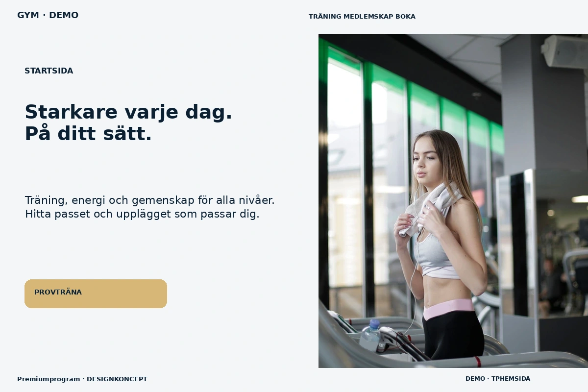 Premiumprogram – Startsida för gym