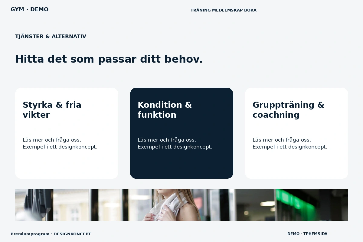 Premiumprogram – Tjänster & alternativ för gym