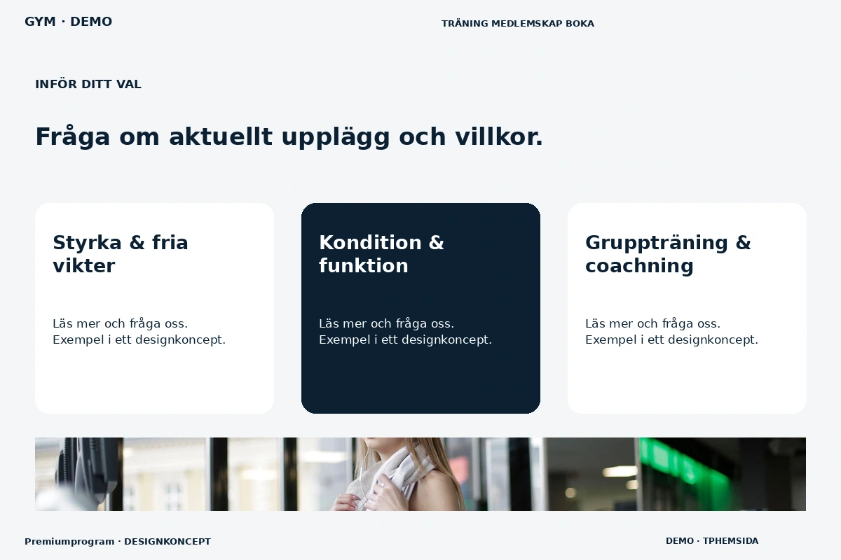 Premiumprogram – Alternativ & villkor för gym