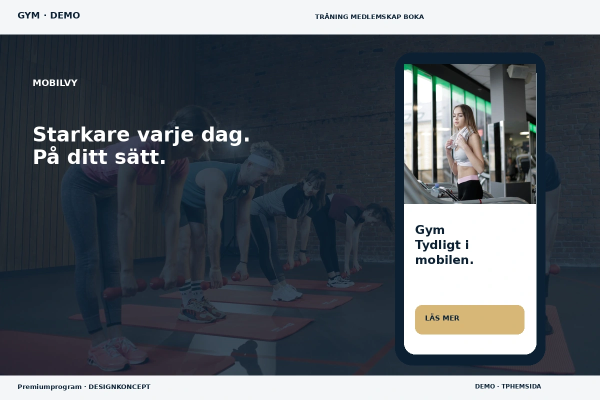 Premiumprogram – Mobilvy för gym