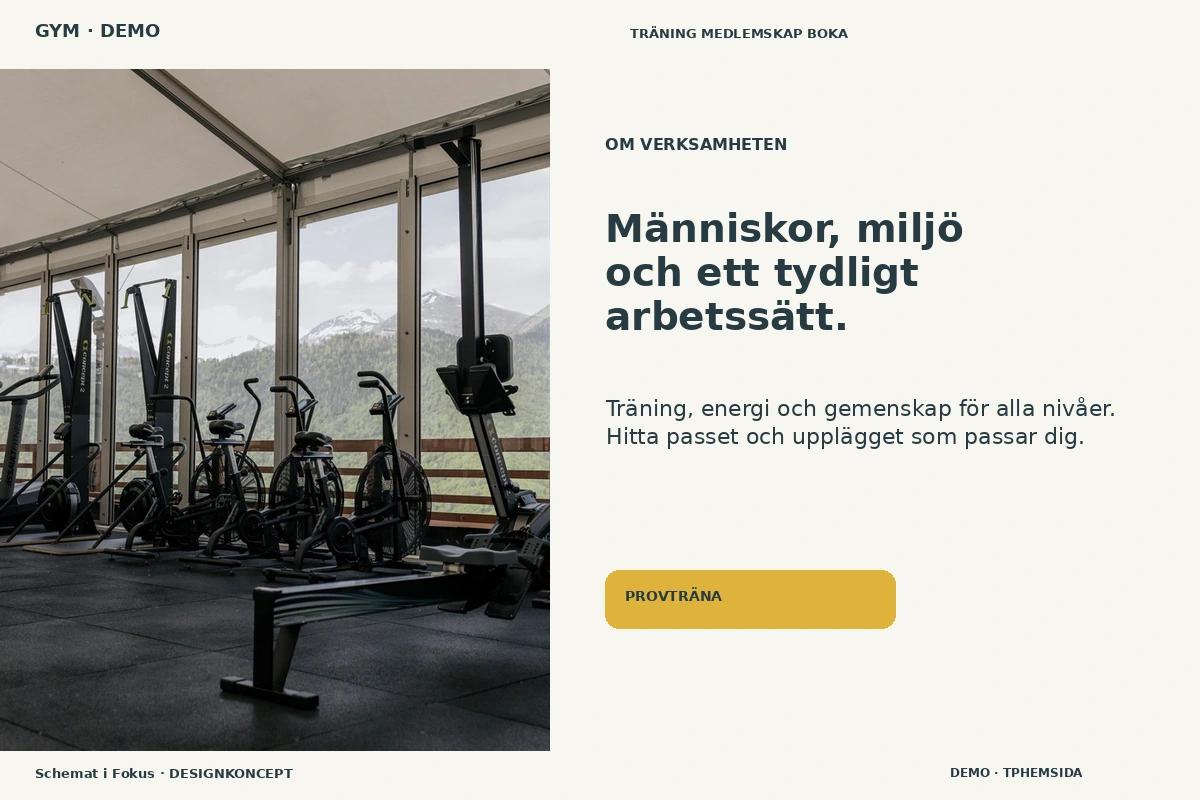 Schemat i Fokus – Om verksamheten för gym