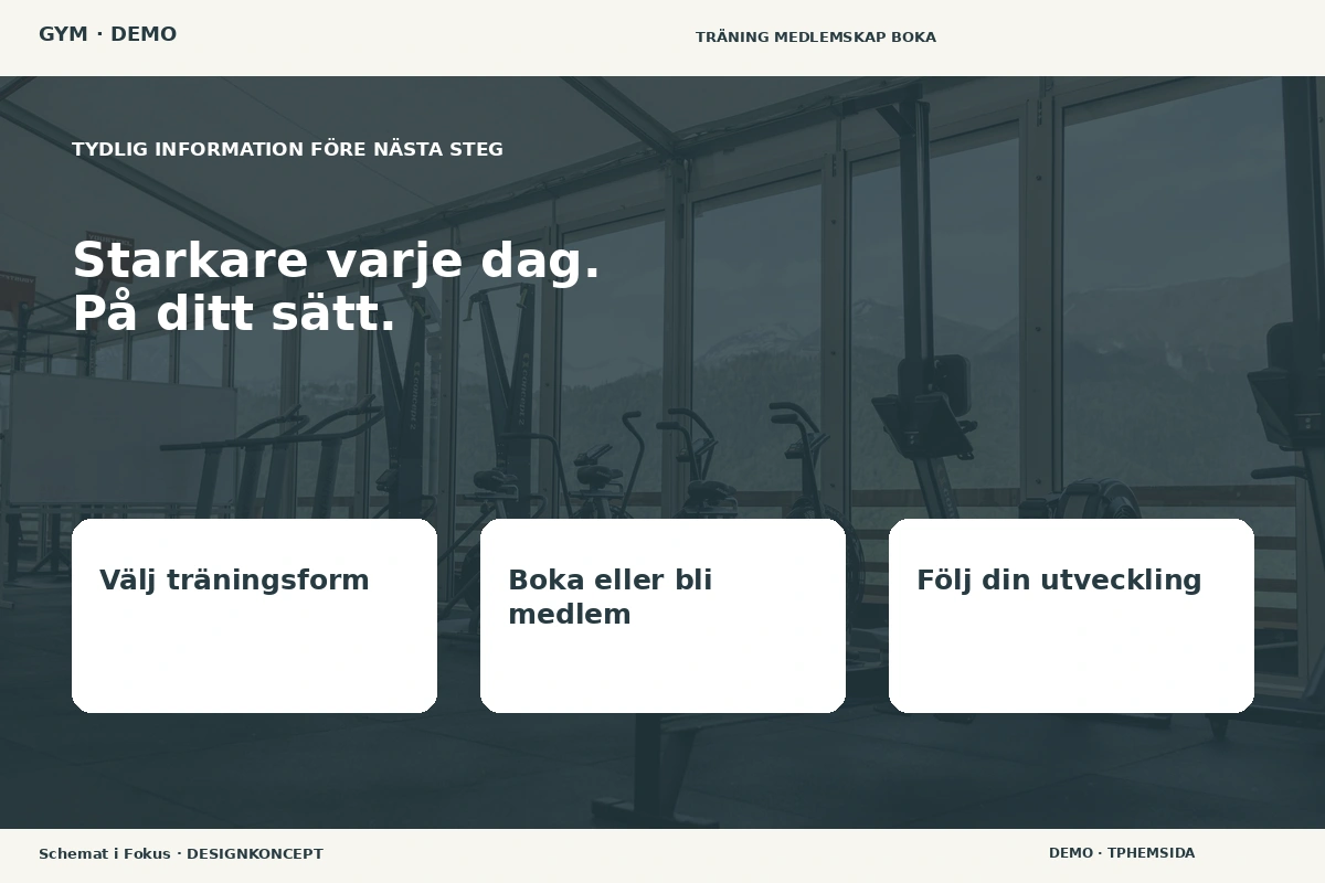 Schemat i Fokus – Inför ditt val för gym