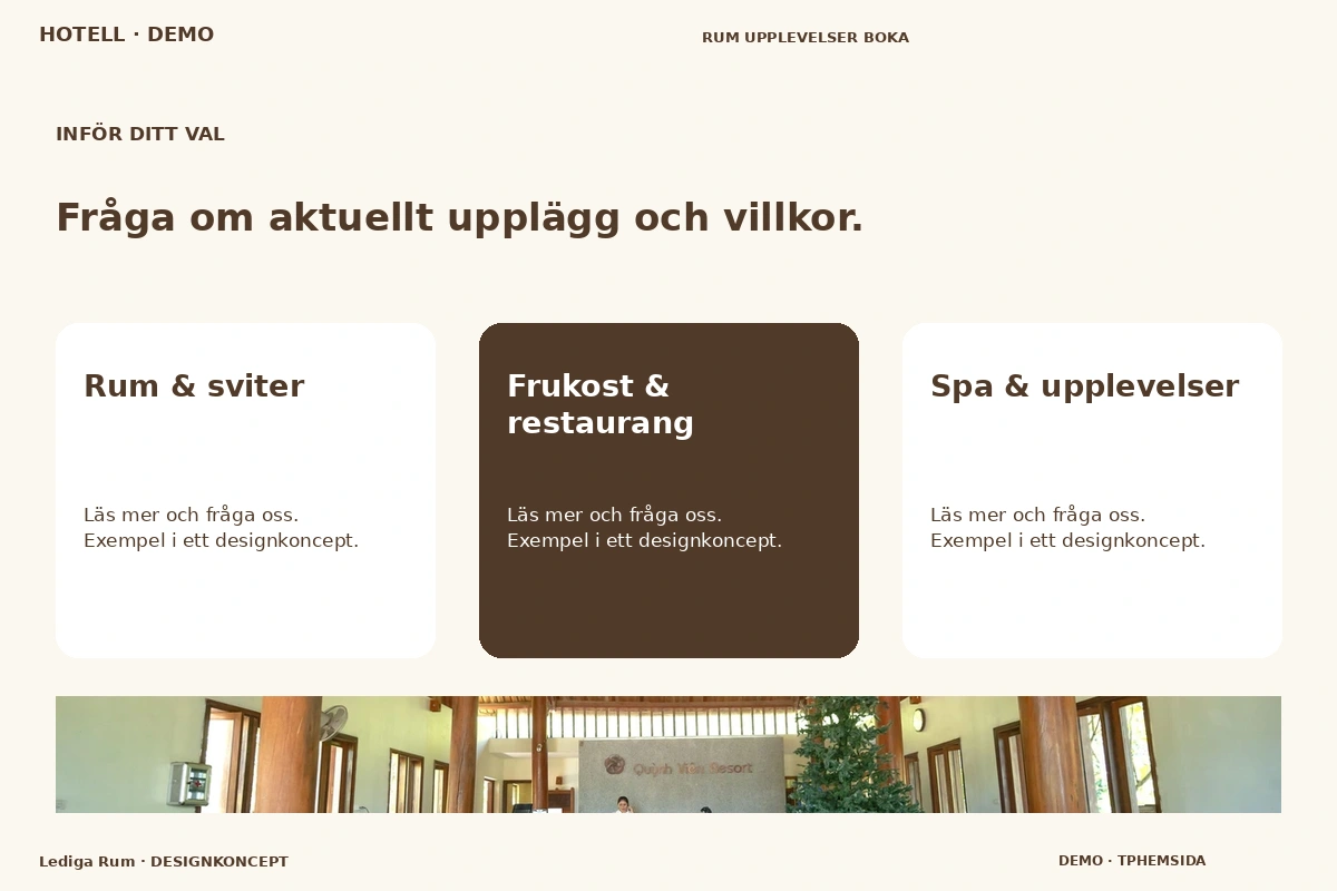 Lediga Rum – Alternativ & villkor för hotell
