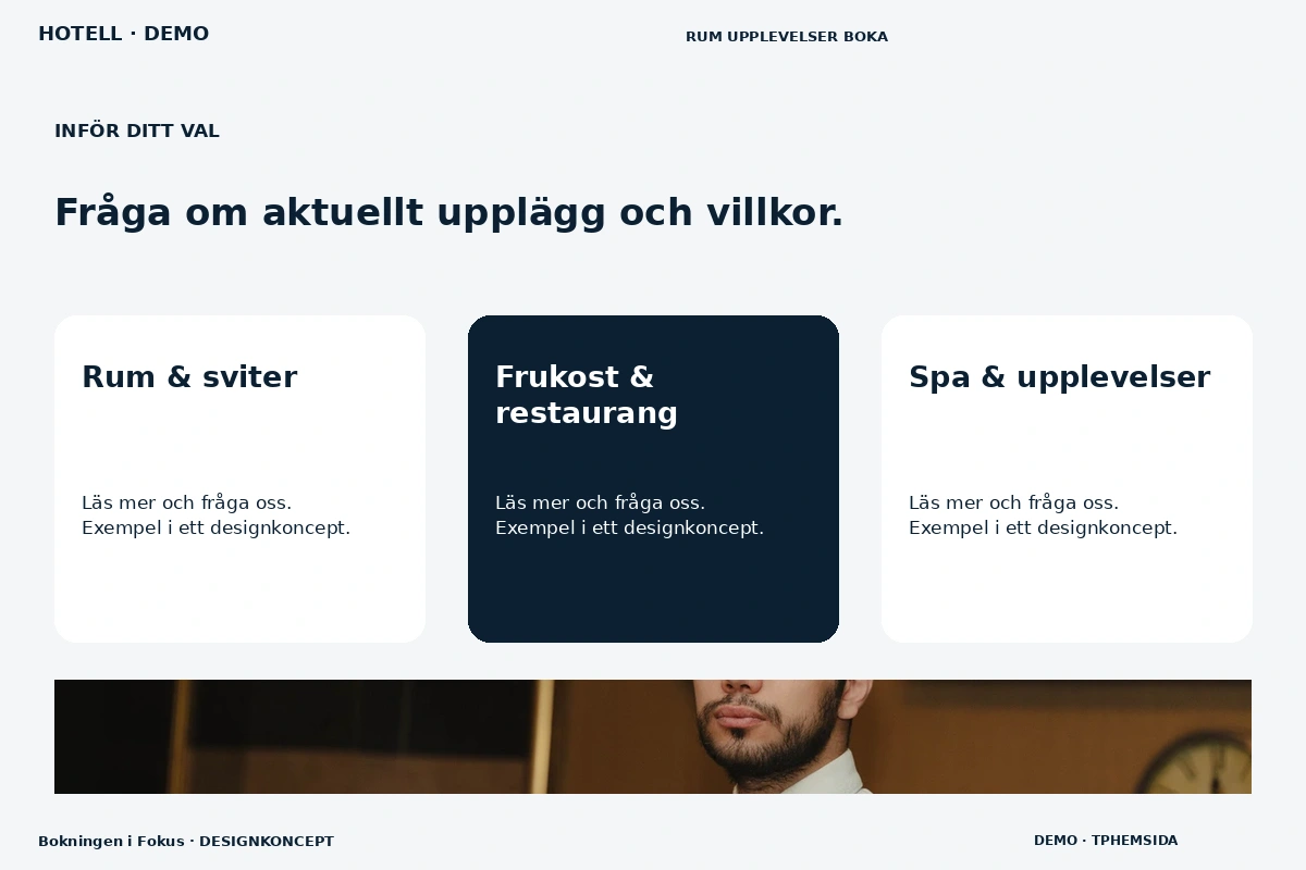 Bokningen i Fokus – Alternativ & villkor för hotell